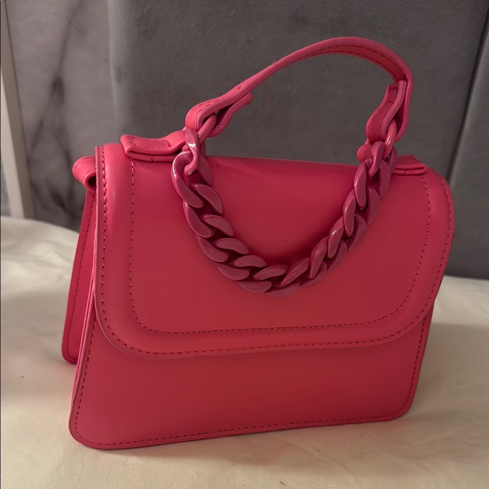 Pink Chain Handle Women's Bag